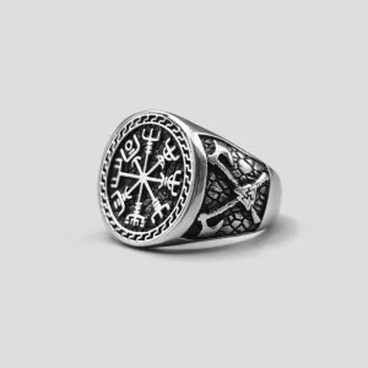 انگشتر وایکینگی طرح تبر مدل Helm of Awe کد Njd787