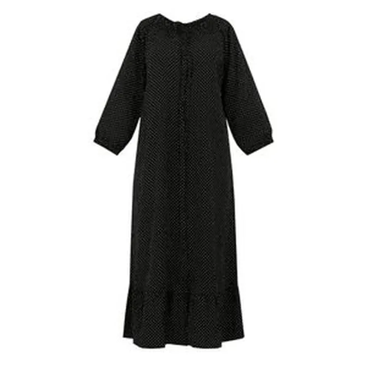 پیراهن ساحلی یقه گرد زنانه مدل خالدار کولردار 24100437 رنگ مشکی