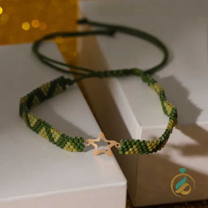 دستبند نخی  طلا ستاره