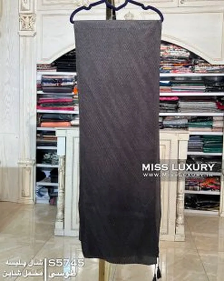 شال پلیسه شاین طوسی S5745