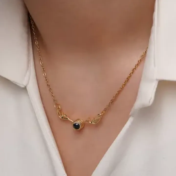 گردنبند زنانه استیل دوستت دارم به صد زبان دنیا طرح شاخ گوزن