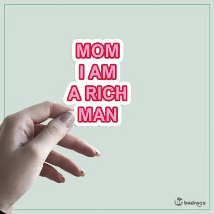 استیکر mom i am a rich man