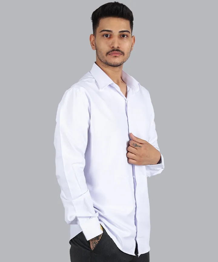 پیراهن سفید مردانه آستین بلند 0900