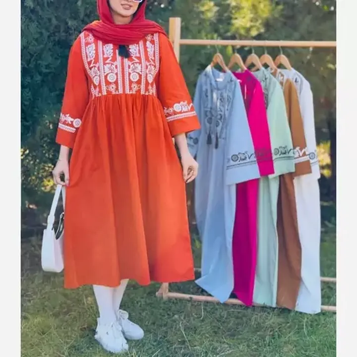 پیراهن کرشمه جنس لینن نچرال