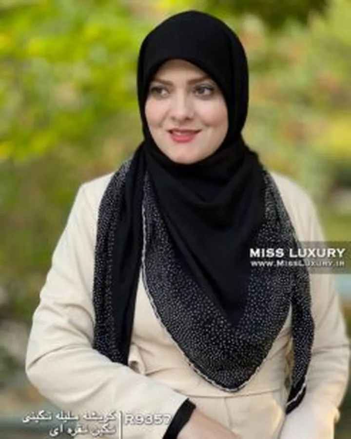 روسری کریشه ملیله نگینی نگین نقره ای R9357