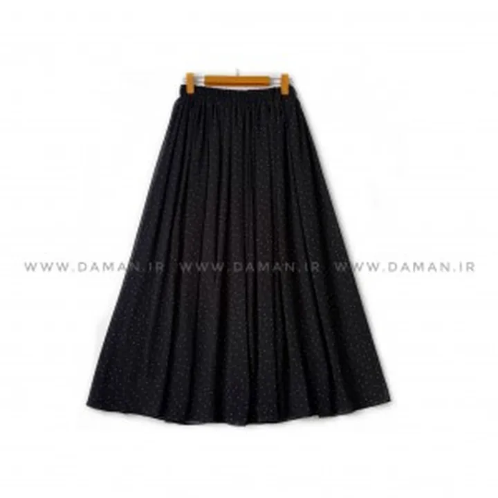 دامن خالدار  مشکی  قد 90 کد (H_1001)