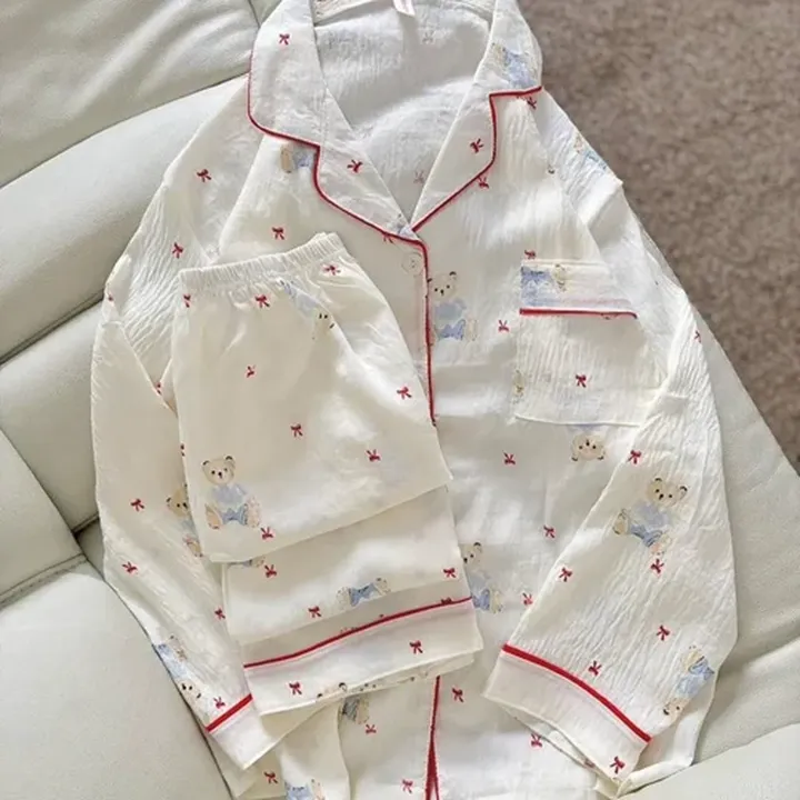 ست پیراهن شلوار استین بلند کد6802