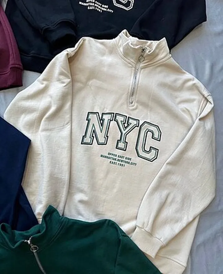 دورس نیم زیپ Nyc کرم ✨ کد 313