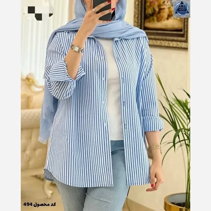شومیز راه راه نخ پنبه درجه یک