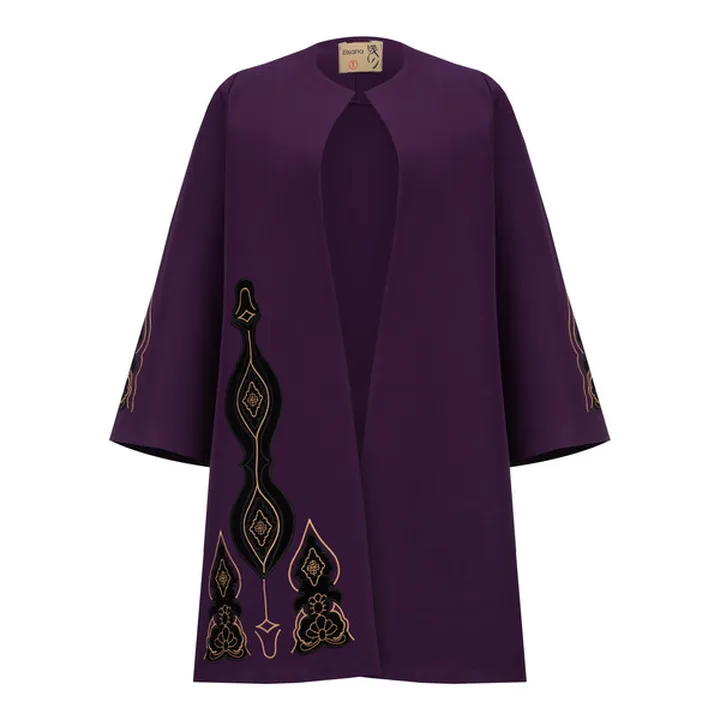 مانتو زنانه السانا مدل زیبا کد 216636 رنگ بنفش