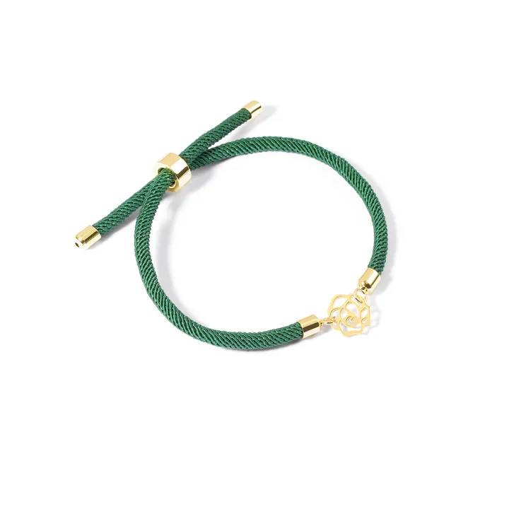 دستبند طلا بافت گل رز