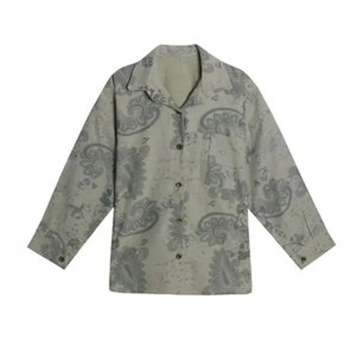 شومیز آستین بلند یقه برگردان زنانه مدل FD777 رنگ سبز