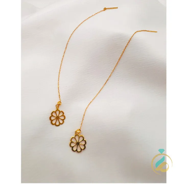 گوشواره طلا بخیه گل یکتاخواه