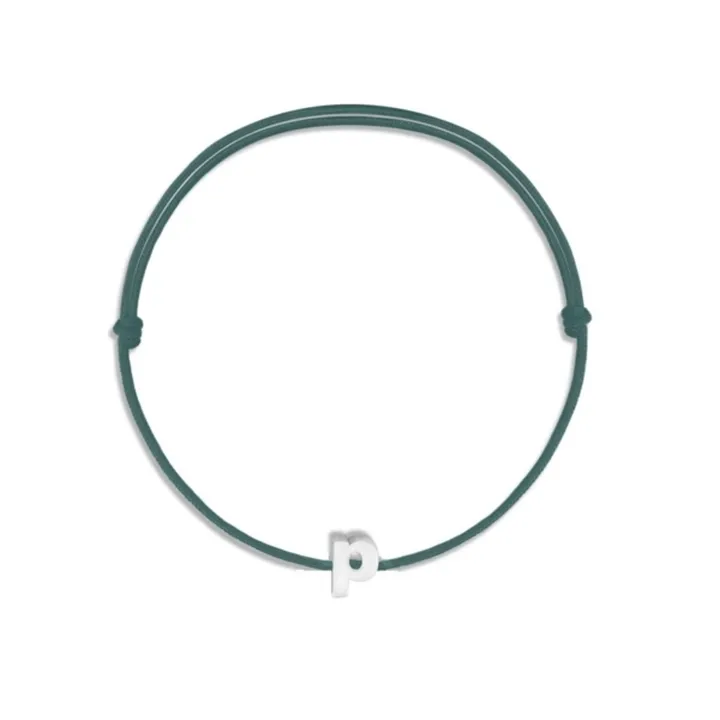 دستبند نقره بافت حرف p