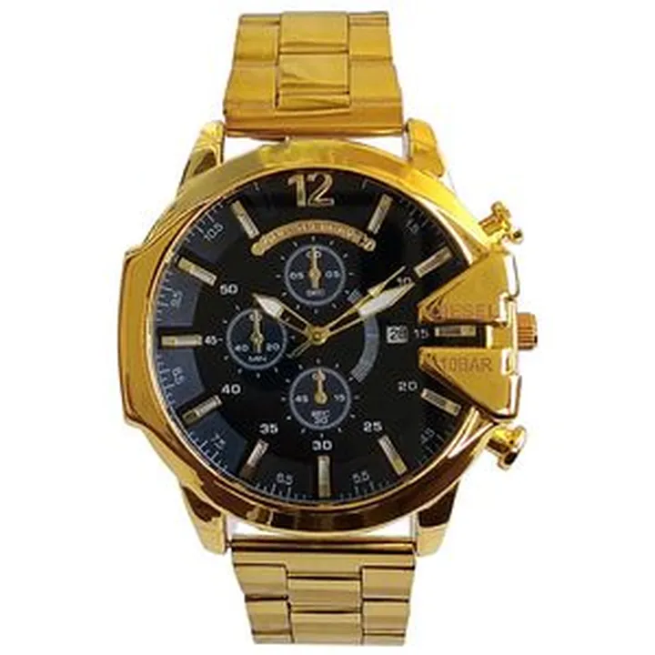 ساعت مچی عقربه‌ای 45 میلی‌متری مردانه با موتور کوارتز، کد 444، با قابلیت‌های تاریخ شمار، عقربه‌های شب‌تاب، صفحه‌نمایش با طرح بدون اعداد، بدنه و بند فلزی