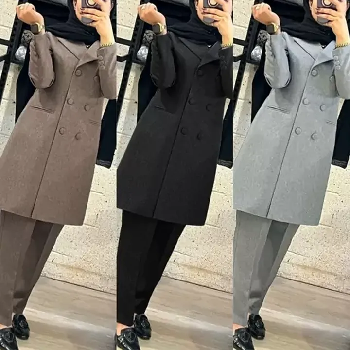 مانتو زنانه اداری رسمی سرمه مشکی طوسی پرشیا