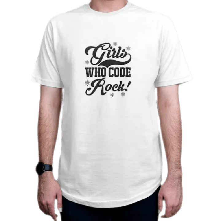 تیشرت برنامه نویسی طرح Girls Who Code Rock