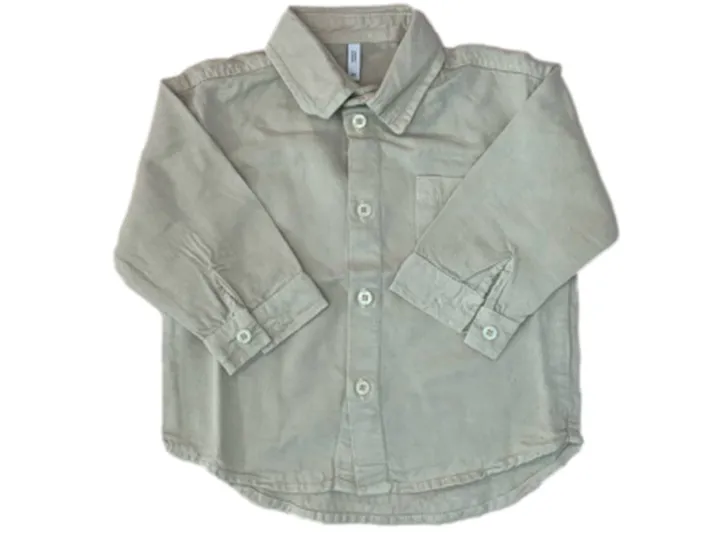 پیراهن کتان نوزاد و کودک پسرانه رنگ کرم روشن