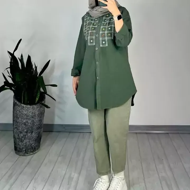 مانتو الیاف گلدوزی ترنج