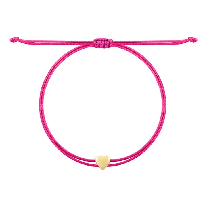 دستبند طلا 18 عیار زنانه با بند نخی درریس مدل قلب ...