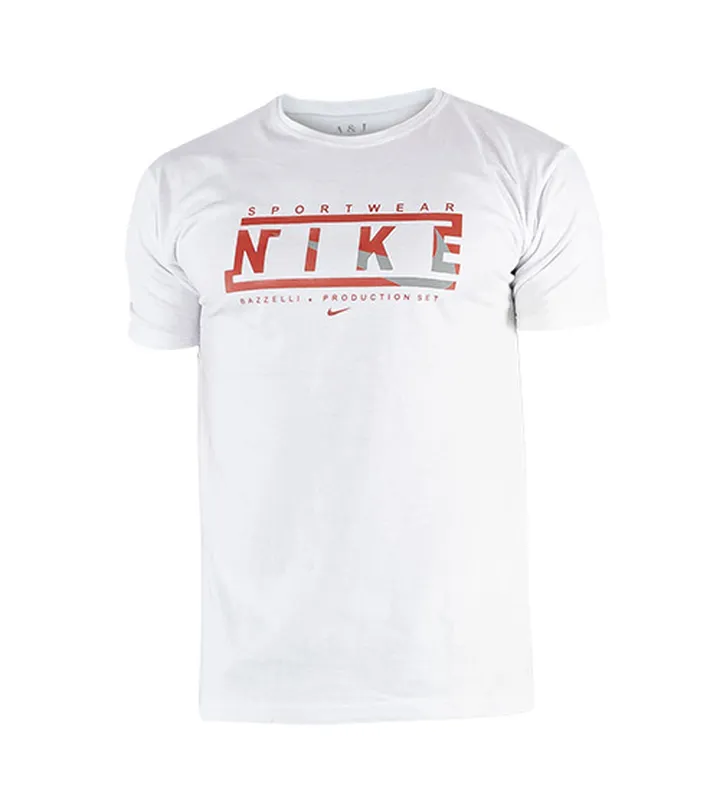 تیشرت Nike  یقه گرد مردانه سفید ساده