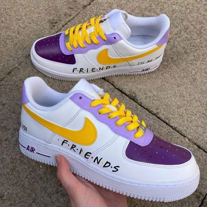 کفش اسپرت کاستوم کتونی ایرفورس  air force طرح Friends Purple نایک nike