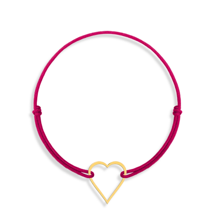 دستبند طلا قلب تو خالی بزرگ