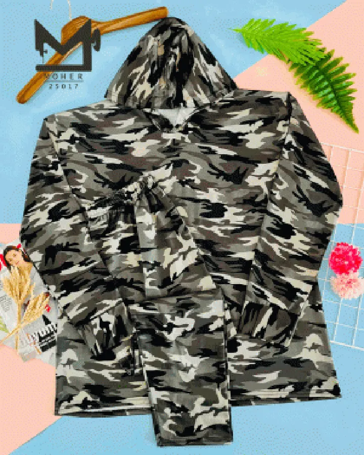 ست هودی و شلوار طرح ارتشی سایز بزرگ