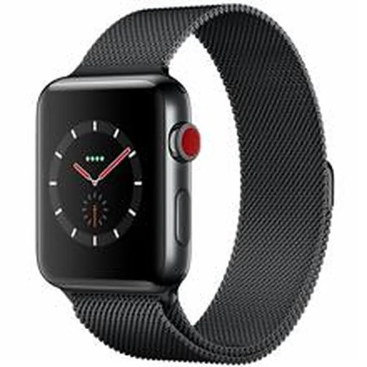 ساعت هوشمند اپل واچ سری 3 سلولار با بدنه استیل مشکی و بند Space Black Milanese Loop