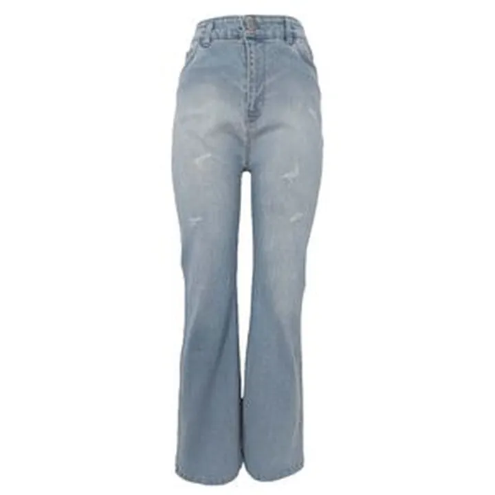 شلوار جین دم پا گشاد زنانه مدل20125 رنگ آبی روشن