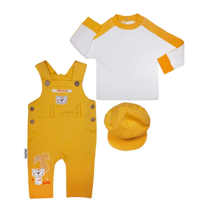 ست چند تکه نوزادی آدمک مدل ببری  کد 310002 رنگ لیم...