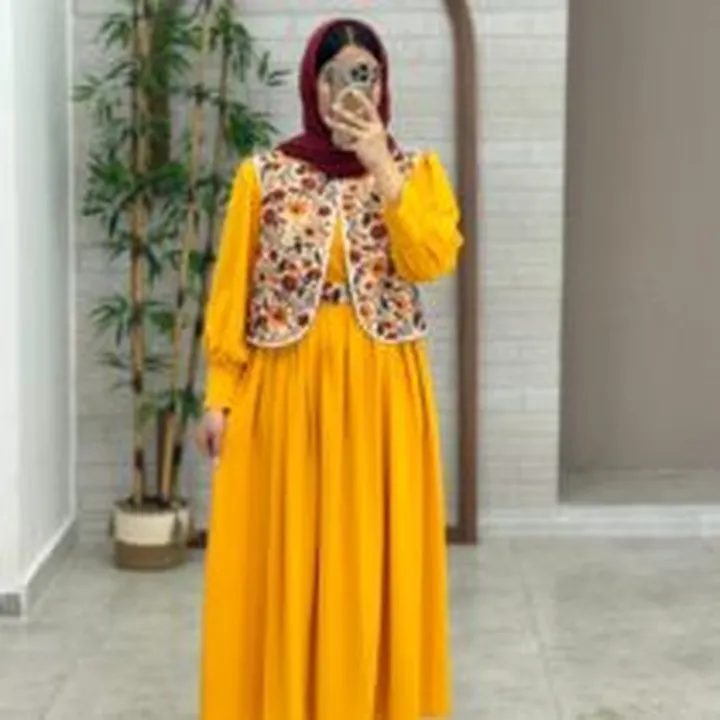 پیراهن جلیقه روشنک زرد نارنجی