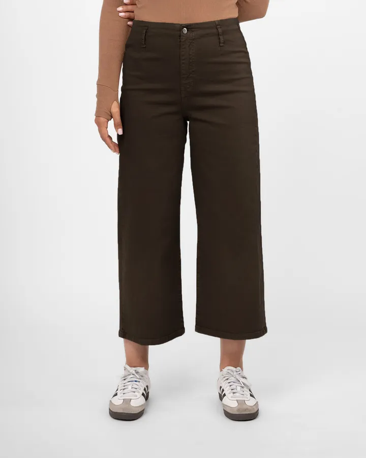 شلوار واید کتان زنانه 3102192 – قهوهای تیره