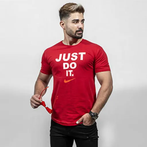 تیشرت Just Do It مردانه قرمز مدل Ditro