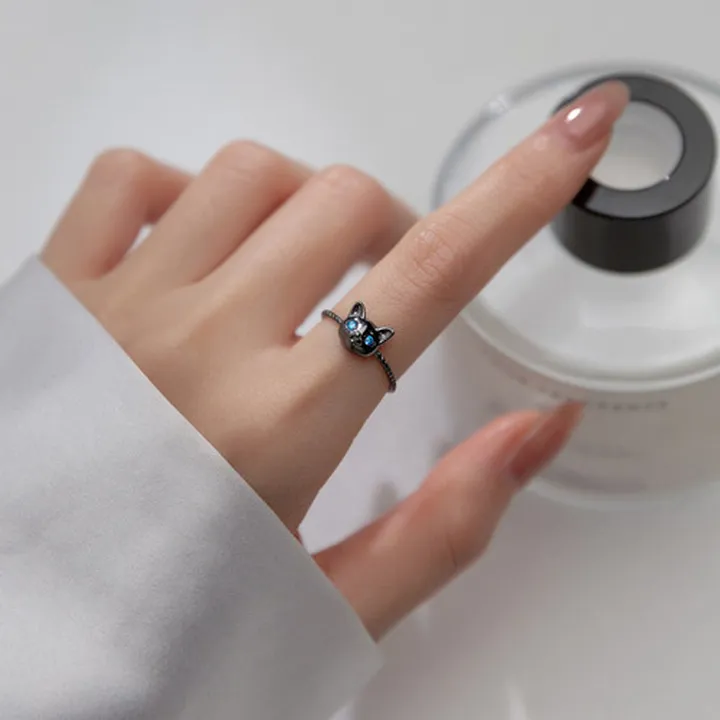 0416. انگشتر گربه سیاه یا نقره ای(روکش نقره)