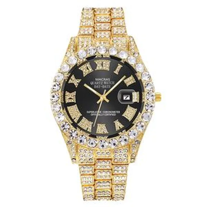 ساعت مچی عقربه‌ای مردانه کوارتز مدل فول نگین کد UNAN-TA1