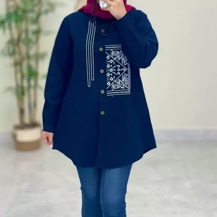 مانتو زنانه لنین شیک سرمه