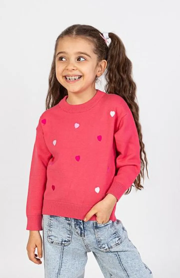 بلوز بافت با گلدوزی قلب