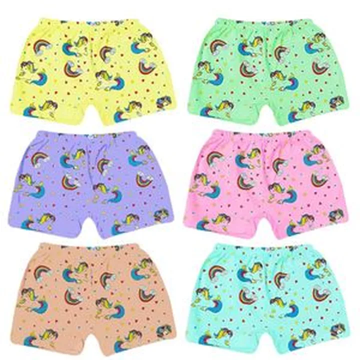 شورت پادار دخترانه مدل رنگین کمان بسته 6 عددی