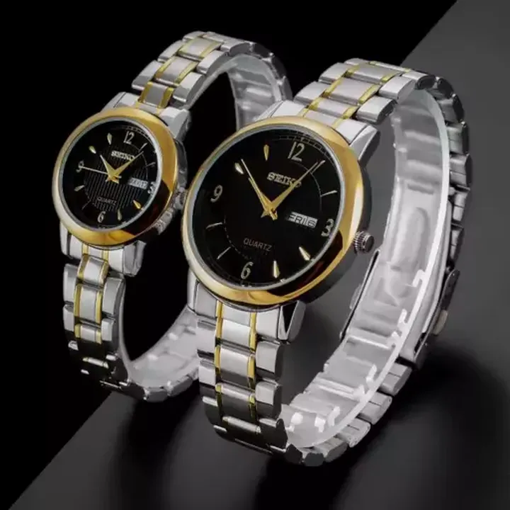 ست و تک زنانه مردانه ساعت مچی دوتقویم موتور ژاپن بند استیل سیکو Seiko 5