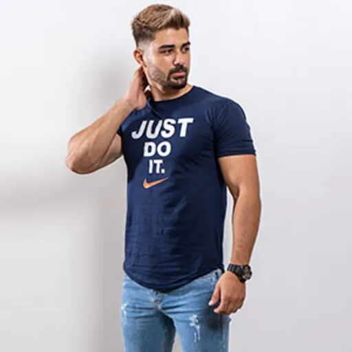 تیشرت Just Do It مردانه سرمه ای مدل Ditro