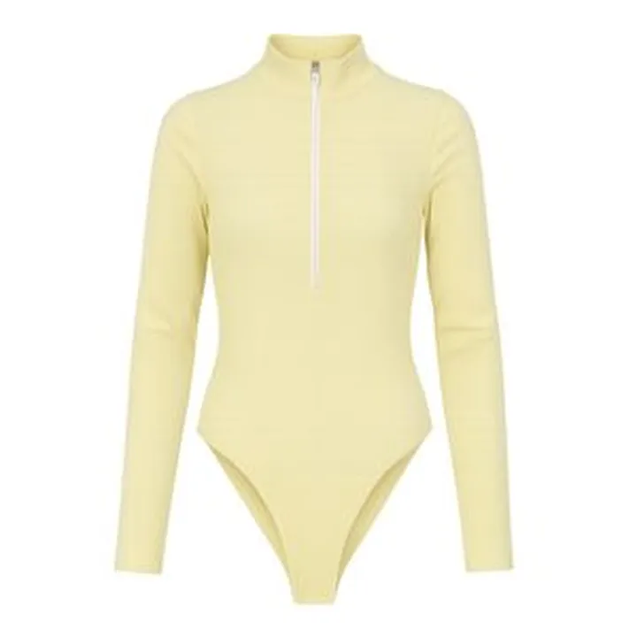 بادی آستین بلند زنانه مدل سیملس کد M5242 رنگ کرم