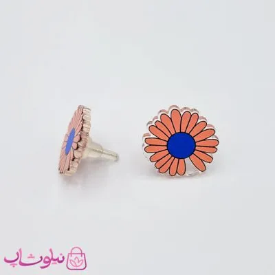 گوشواره دخترانه ژوپینگ مدل گل نارنجی کد 649-2