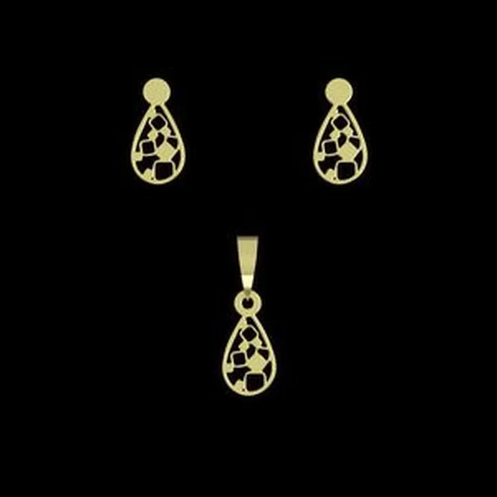 نیم ست طلا 18 عیار زنانه مدوپد مدل هندسی کد NA14326