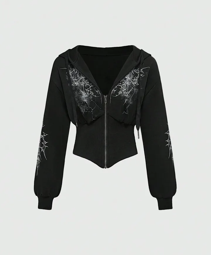 سویشرت مشکی y2k goth