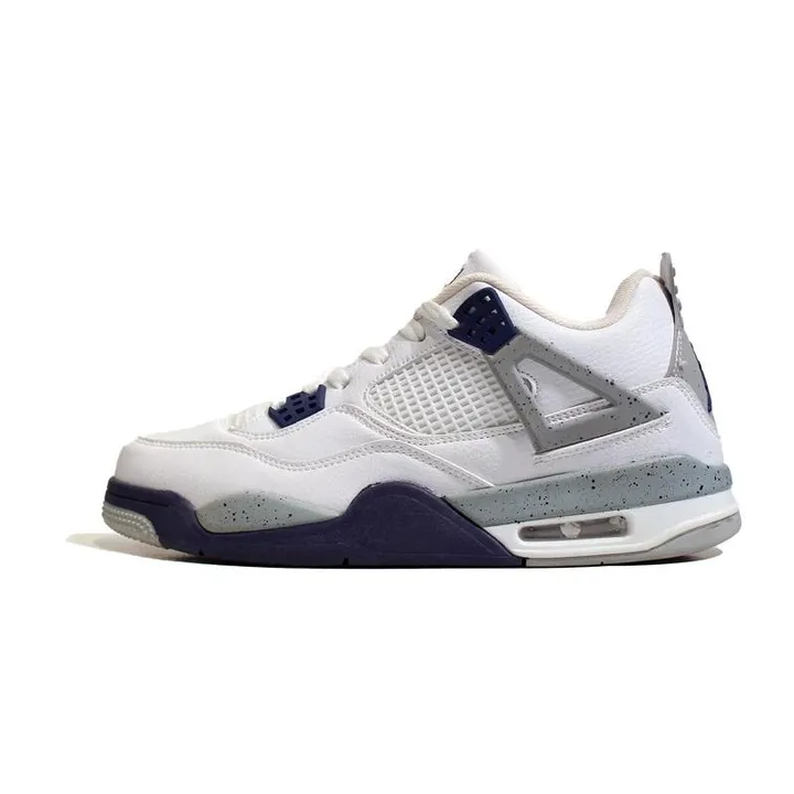 کتونی جردن ۴ طوسی سفید رترو | Air Jordan 4 Retro White Midnight