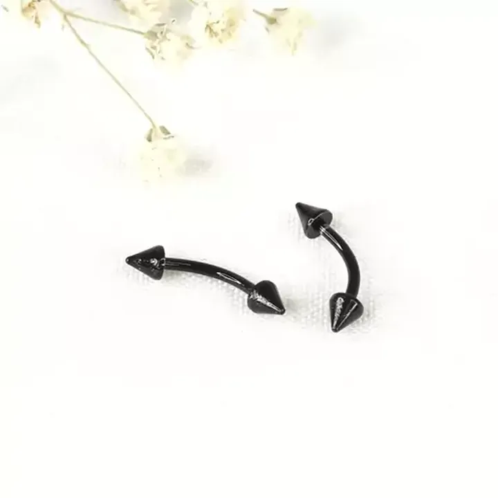 پیرسینگ ابرو مشکی برند استیل کد 9602