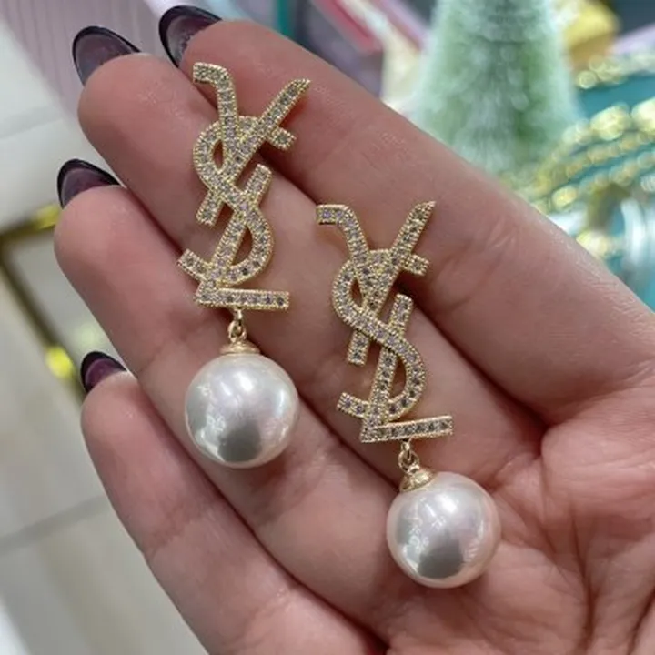 گوشواره ysl مرواریدی