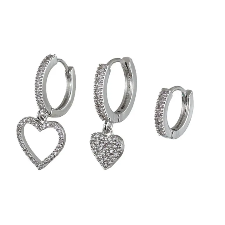 گوشواره زنانه وای اس ایکس مدل قلب کد AAC654 بسته س...