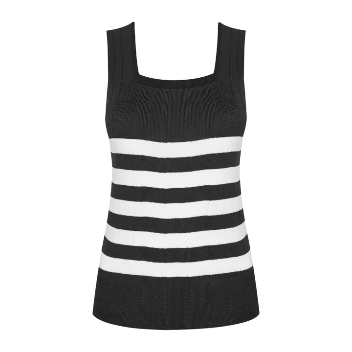 تاپ زنانه مدل راه راه رنگ مشکی